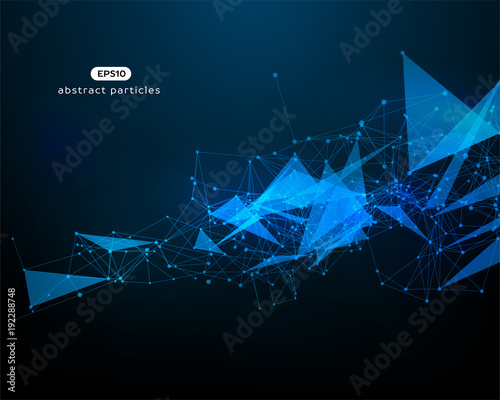 Vector background with abstract particles.
