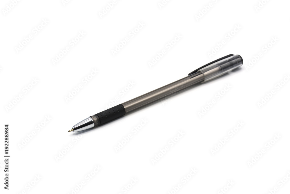 black plastic pen isolated on white background black plastic pen isolated on white background