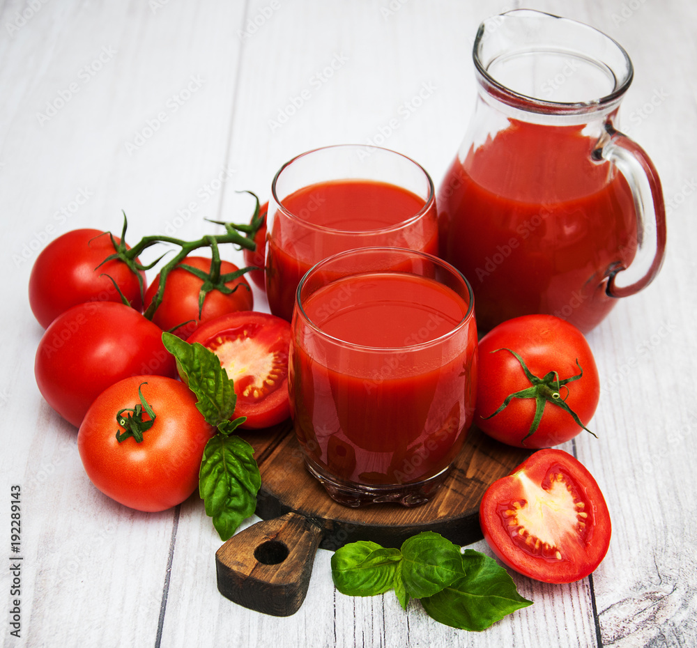 Glasses with tomato juice Glasses with tomato juice
