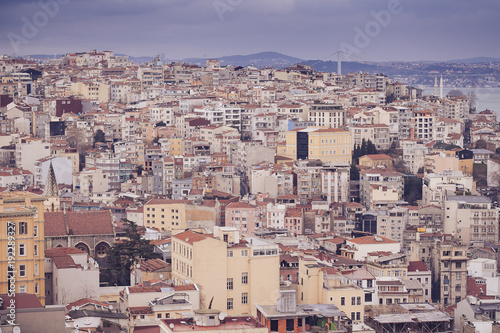 Panoramic view of Istanbul from Galata tower, Turkey