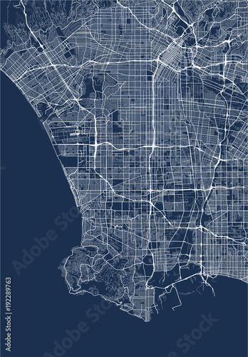 vector map of the city of Los Angeles, USA