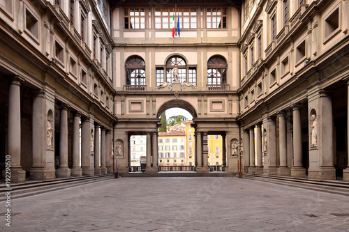 The Uffizi Gallery in Florence in Italy.