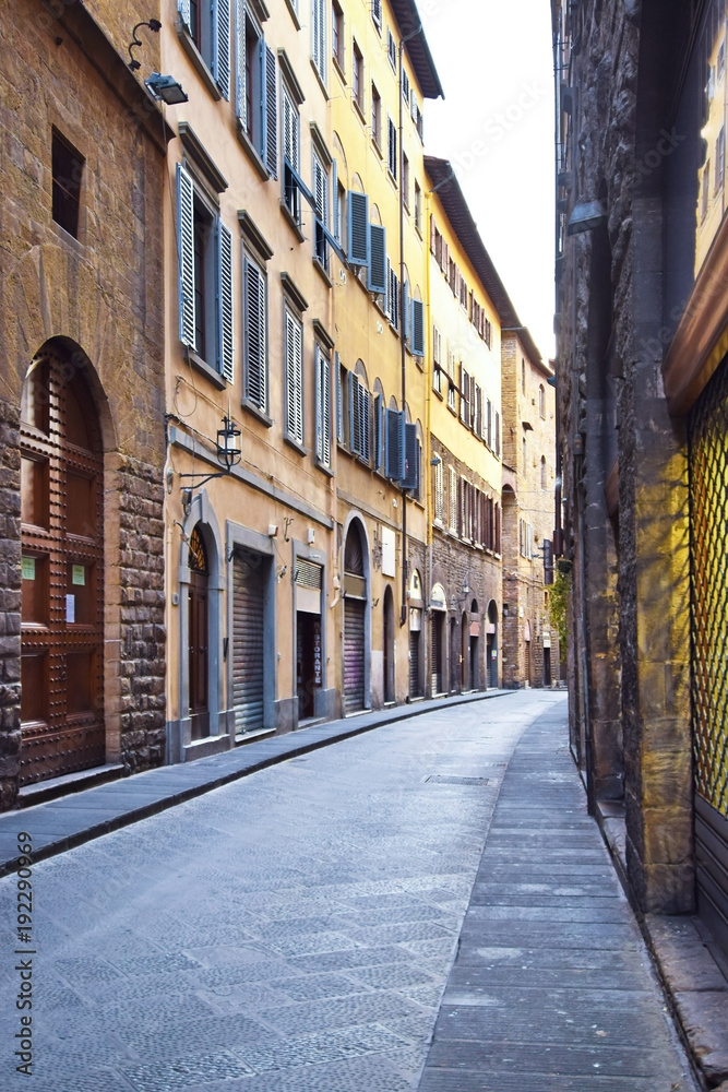 Deserted Street in Florence at the Morning.