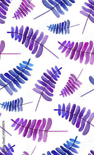 Watercolor botanical purple...