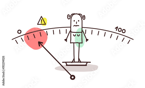 Cartoon Underweight Woman
