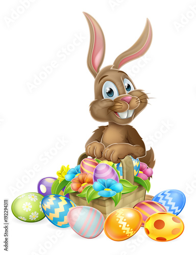 Easter Bunny With Basket of Eggs