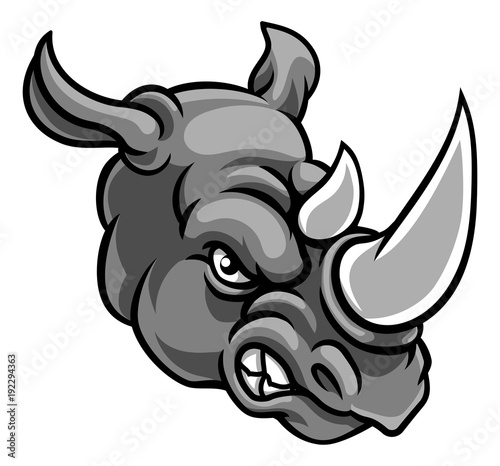 Rhino Angry Sports Mascot