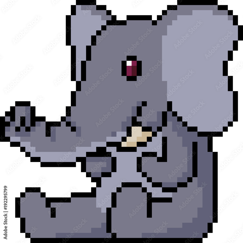 vector pixel art stuffed animal elephant vector pixel art stuffed animal elephant