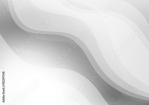 Gray and white color line curve on abstract background with copy space, Vector Illustration