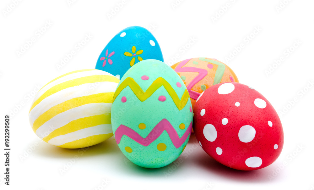 Perfect colorful handmade easter eggs isolated on a white Perfect colorful handmade easter eggs isolated on a white