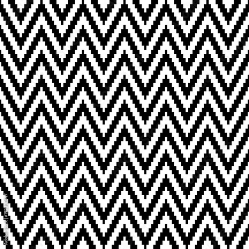Seamless Pattern Pixel Chevron Black/White Little