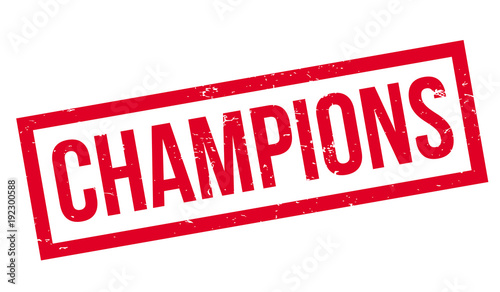Champions rubber stamp. Grunge design with dust scratches. Effects can be easily removed for a clean, crisp look. Color is easily changed.