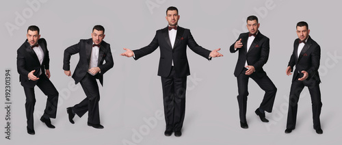 Tableau sur toile Handsome man in black tuxedo