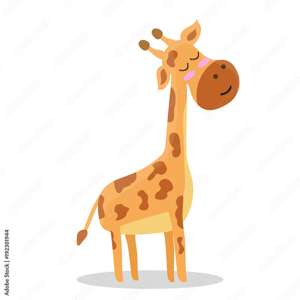 Cute. Giraffe. A cartoon. Scandinavian style. Children's. print. For a boy and a girl. For otkrvtki, clothes. For your design.
