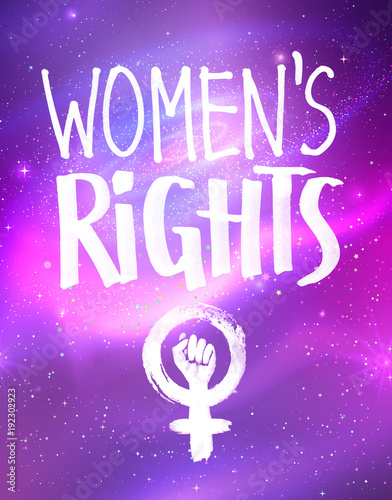 Vector poster with Womens Rights lettering