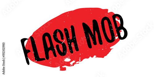 Flash Mob rubber stamp. Grunge design with dust scratches. Effects can be easily removed for a clean, crisp look. Color is easily changed.