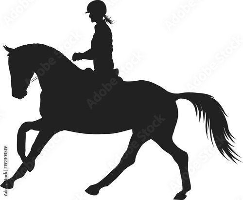 A sketch of a girl riding on a horse.