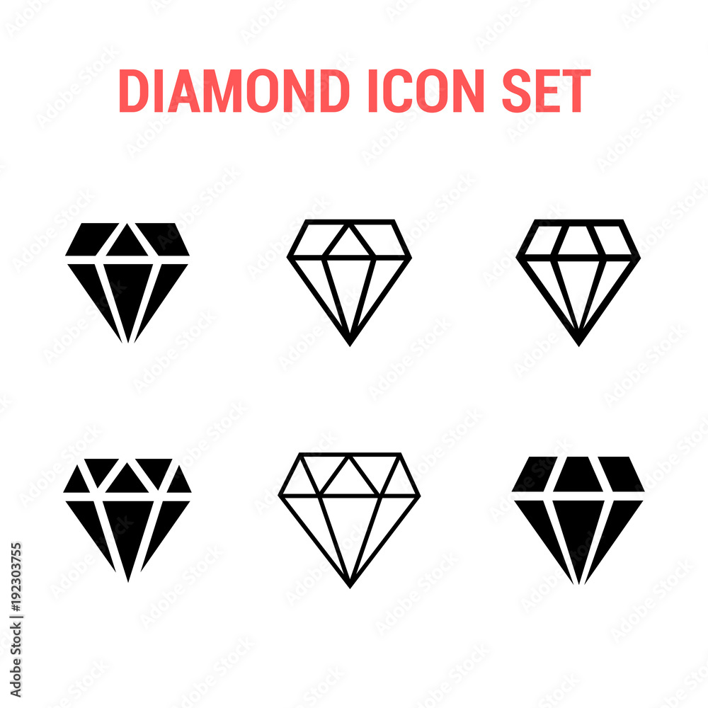 Diamond icon set Diamond icon set