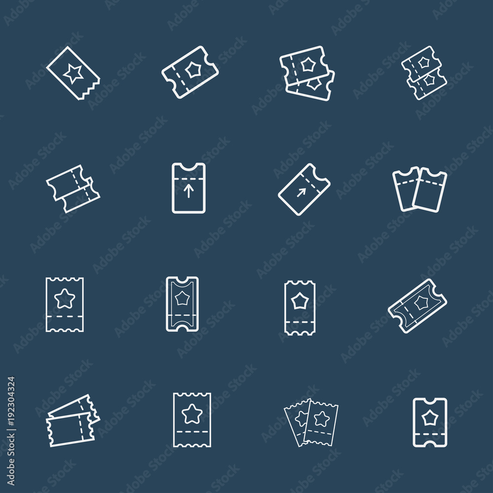 Tickets vector icon set Tickets vector icon set