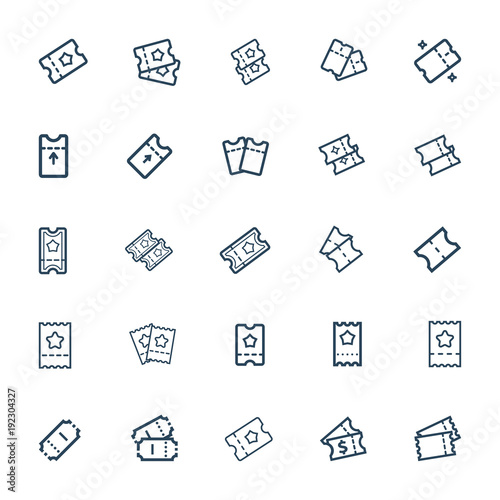 Tickets  vector icon set