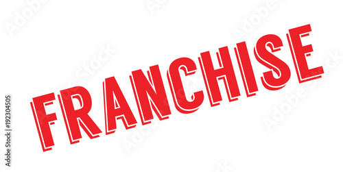 Franchise rubber stamp. Grunge design with dust scratches. Effects can be easily removed for a clean, crisp look. Color is easily changed.