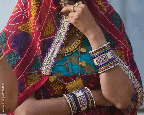 colorful saree , woman ,Hindu wedding , Rajasthan, India