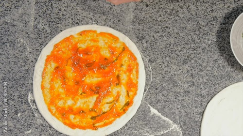 cooking pizza and calzone in a restaurant