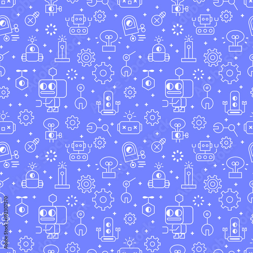 Seamless robot pattern with robot machine