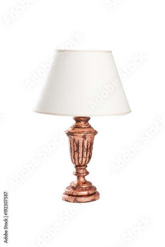lamp bulb lighting electric room metal copper bronze design interior white background isolate wall ceiling © eddystocker