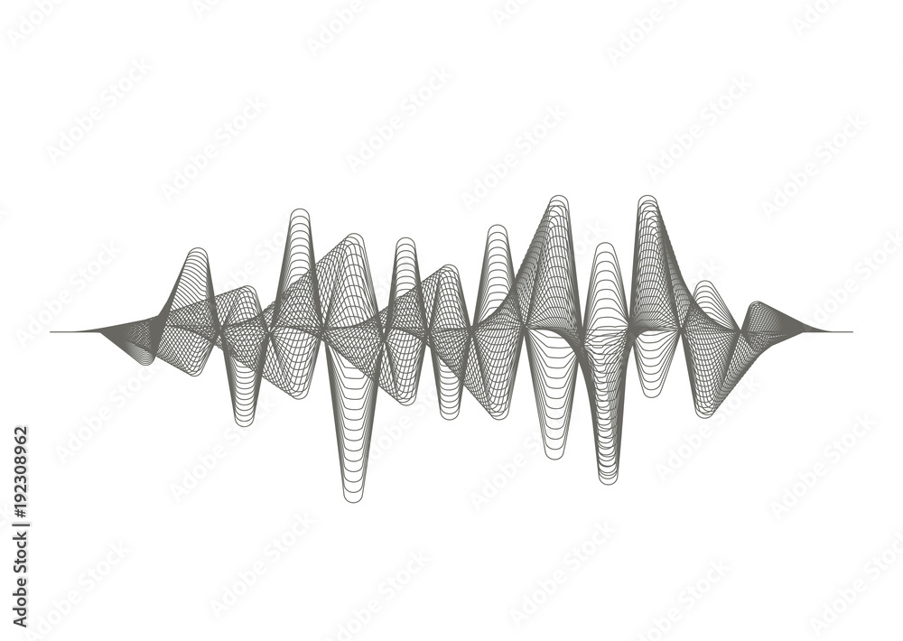 Digital sound wave. Audio equalizer. Musical pulse. Vector music wave ...