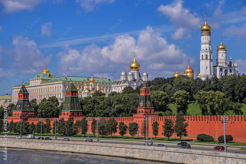 The view of the Kremlin from Moscow River, Moscow, Russia 
