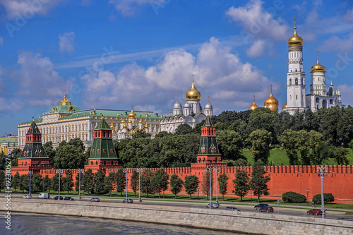 The view of the Kremlin from Moscow River  Moscow  Russia   
