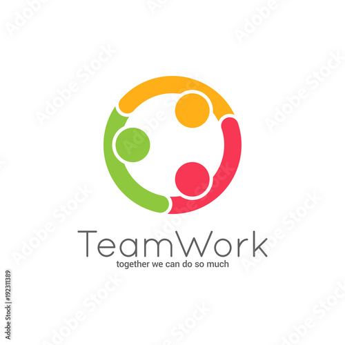 Teamwork logo. Team union on white background