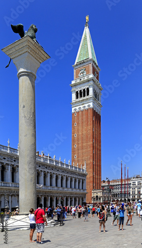 Venice historic city center, Veneto rigion, Italy - view on the Saint Marc Square - and the Saint Marc bell tower © Art Media Factory