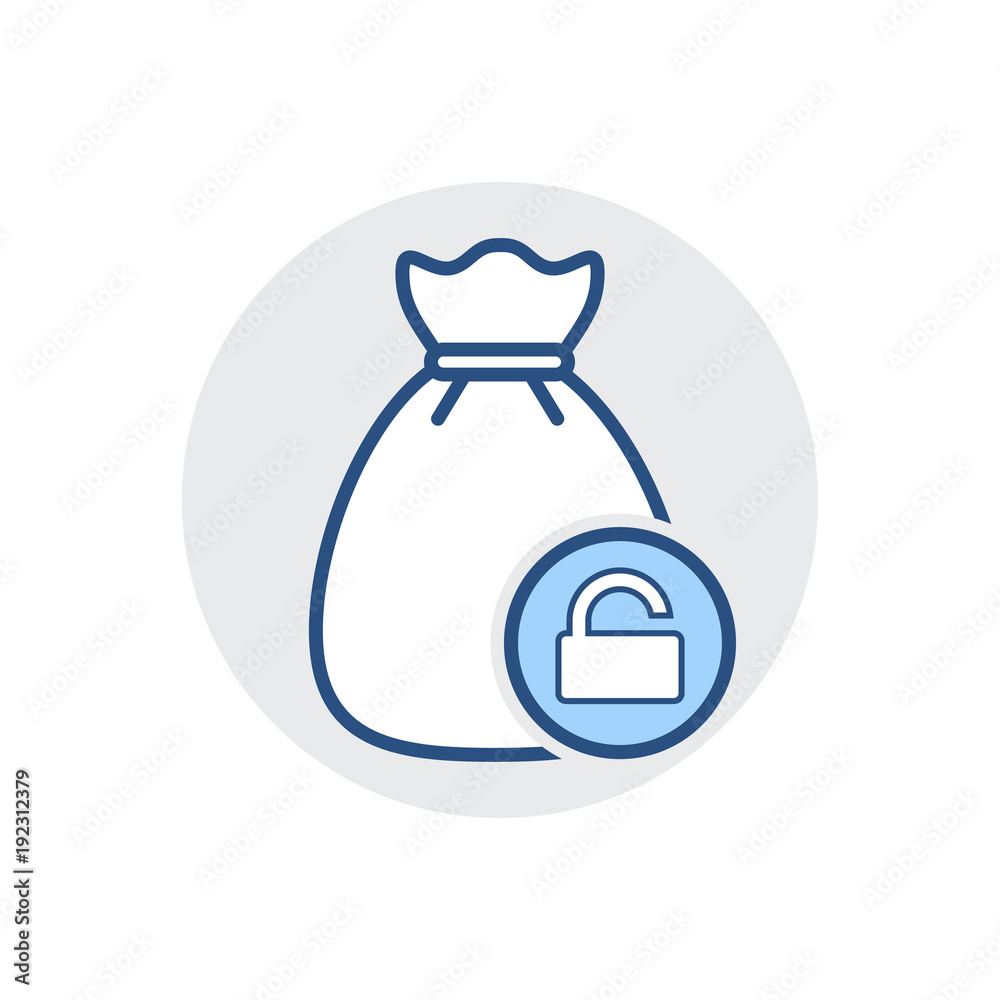 Money Bag icon. Bank cash, finance, fund, tax icon