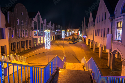 Fototapeta Naklejka Na Ścianę i Meble -  Buildings on the square in Gizycko city, Masuria, Poland