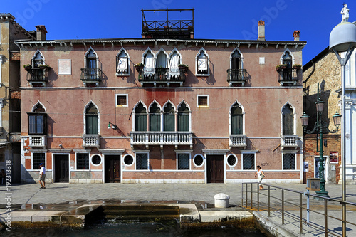 Venice historic city center, Veneto rigion, Italy - Palazzo buildings at the Fondamenta Zattere Ai Gesuati