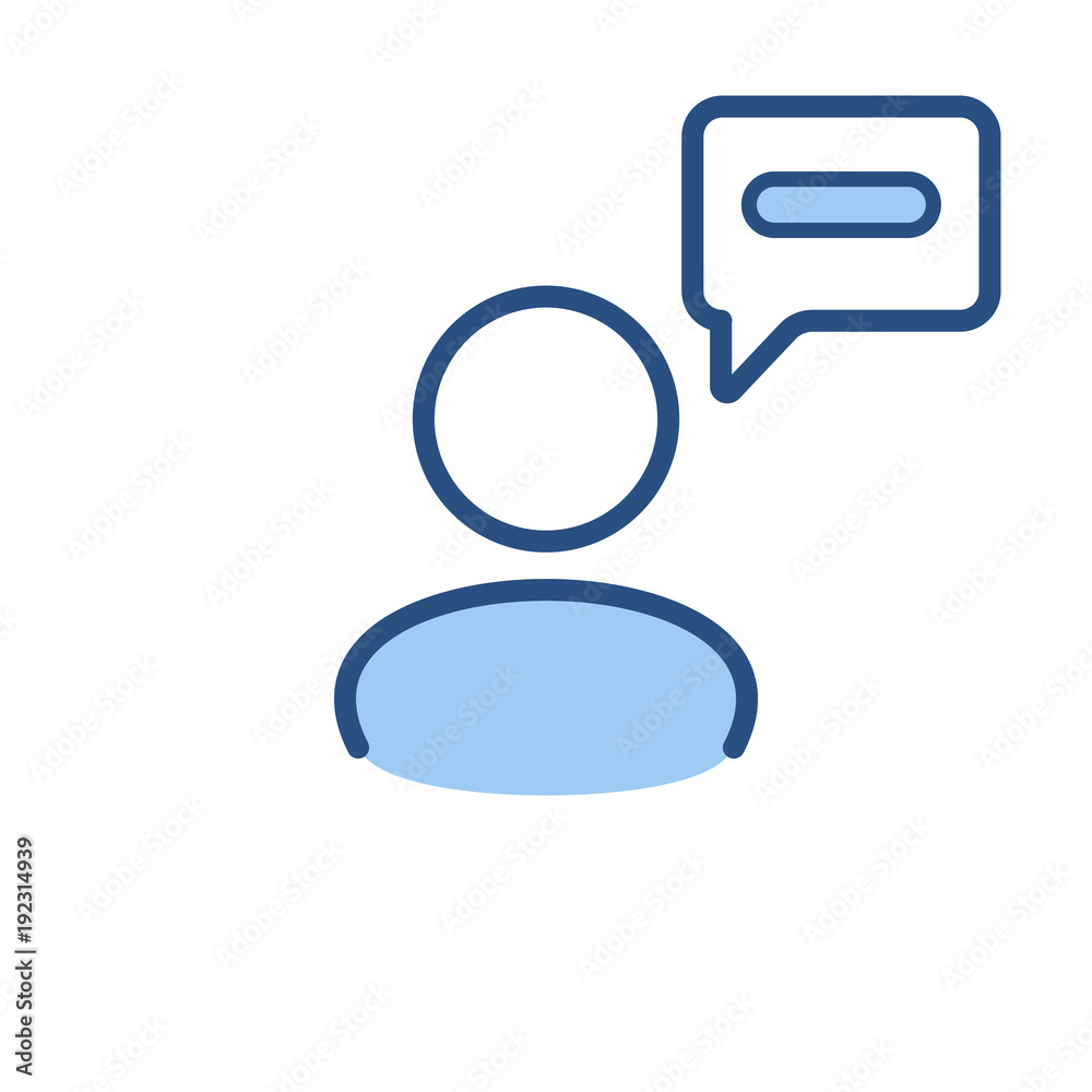 Speech bubble user icon. Communication, people talk icon