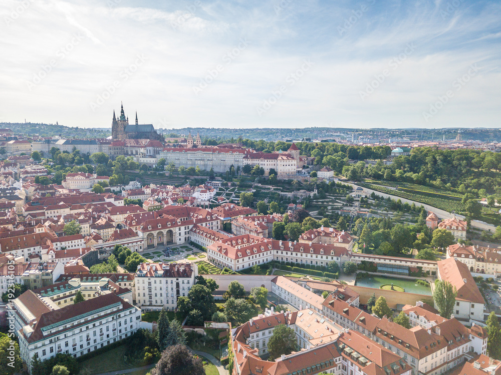 Aerial shot of Prague old town