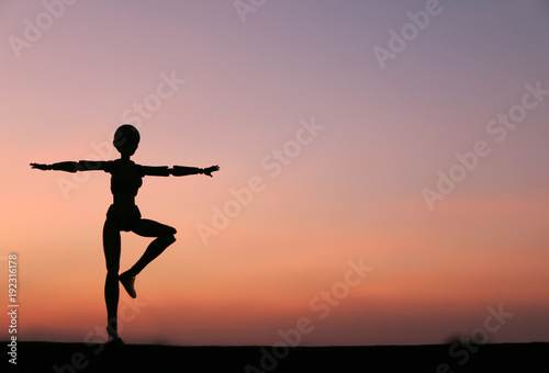 Fototapeta Naklejka Na Ścianę i Meble -  figure Action yoga Silhouette