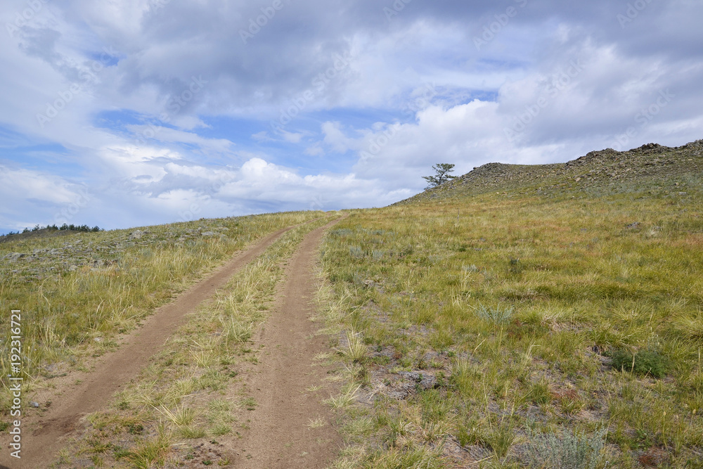 the road leading up, concept of uncertainty, desire, enhance, Lake Baikal Olkhon Khuzhir town the road leading up, concept of uncertainty, desire, enhance, Lake Baikal Olkhon Khuzhir town