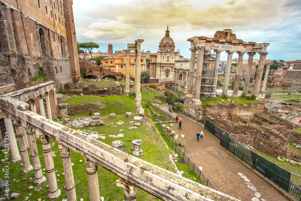 the Roman  Forum ruins archaeological museum Rome Italy  capitol City
