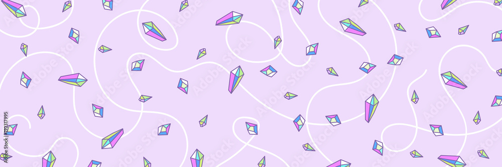 web banner or header, pattern from crystal rainbow quartz in pastel colors, pink, purple, Indigo and turquoise, glitter gems, reflection holographic colors, delicate cute kids pattern for girls web banner or header, pattern from crystal rainbow quartz in pastel colors, pink, purple, Indigo and turquoise, glitter gems, reflection holographic colors, delicate cute kids pattern for girls