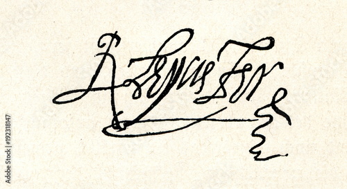 Obraz na plátně Autograph of Robert Dudley, 1st Earl of Leicester, close friend of Elizabeth I (