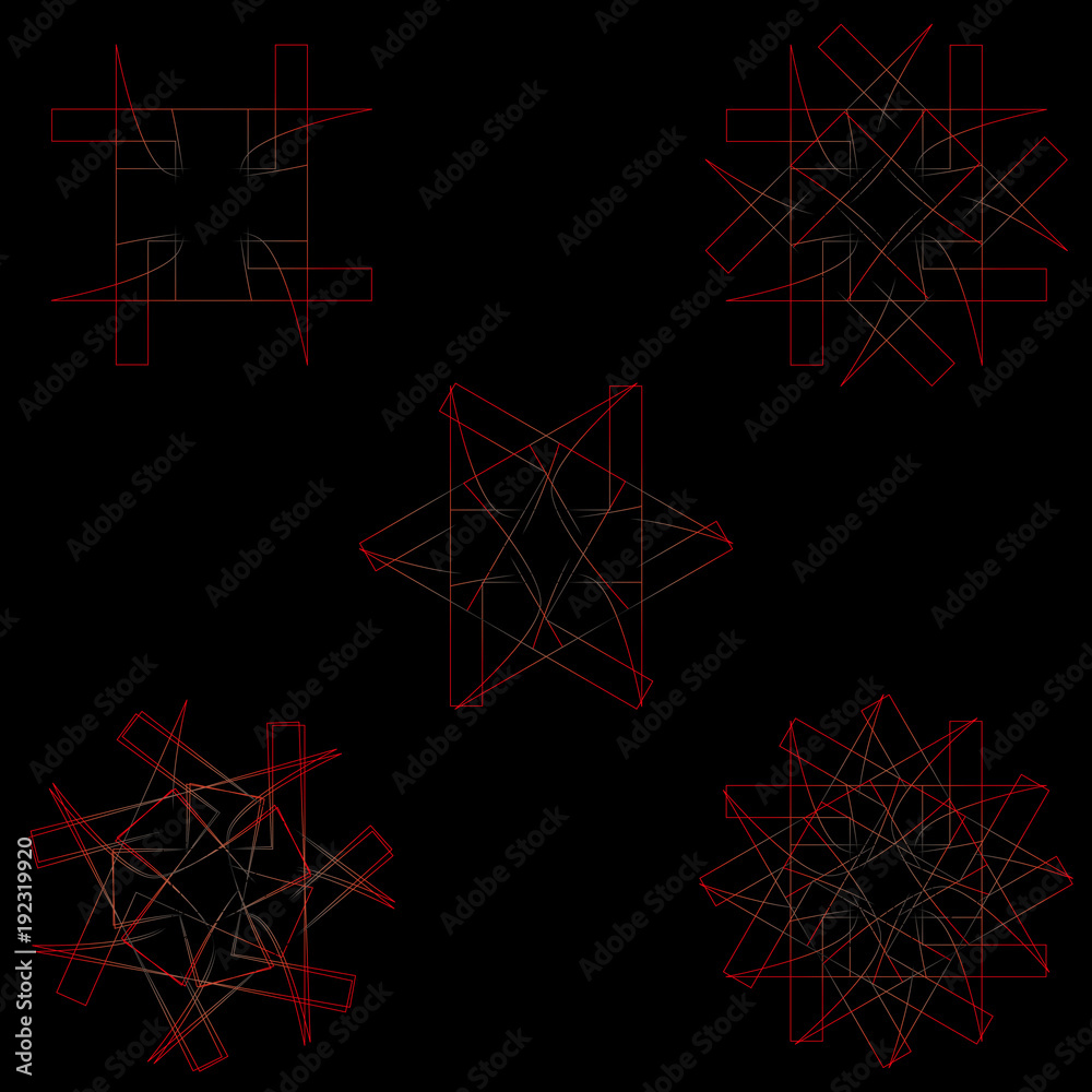 Holiday patterns of stars of snowflakes and flowers for gifts