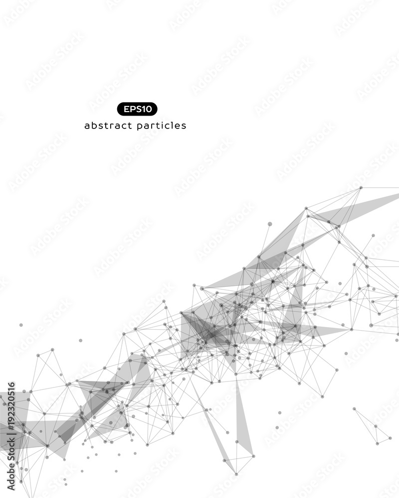 Fototapeta premium Vector background with abstract particles.