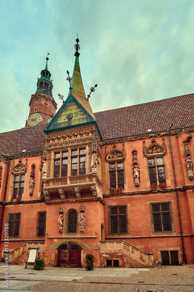 Obraz premium Old City Hall on Market Square in Wroclaw. Wroclaw, Lower Silesian, Poland.