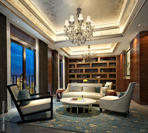 Fototapeta Naklejka Na Ścianę i Meble -  3d render of living room