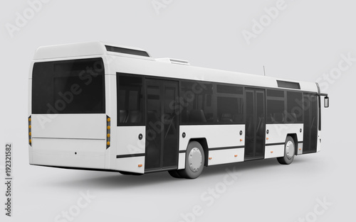 3D render of a bus on a white background