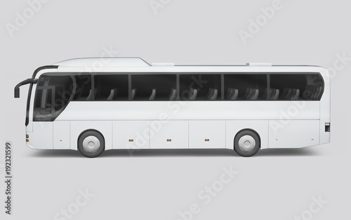 3D render of a bus on a white background